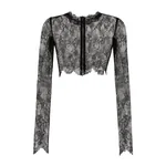 Dolce & Gabbana Long-sleeved Chantilly lace crop top