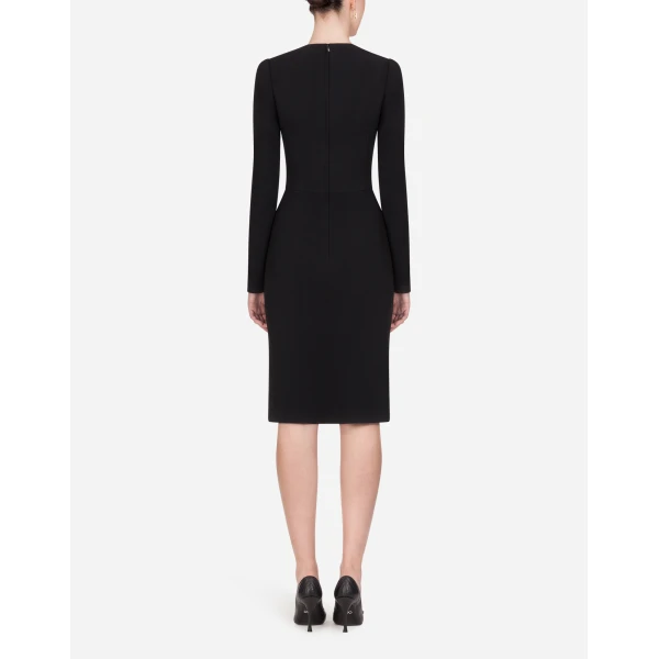 Dolce & Gabbana Long-sleeved cady midi dress, view 3