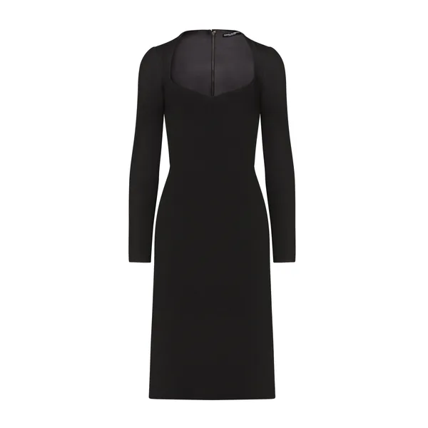 Dolce & Gabbana Long-sleeved cady midi dress