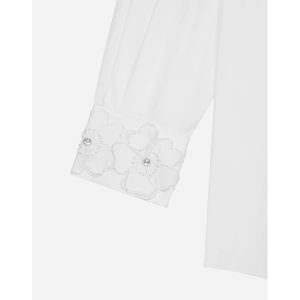 Dolce & Gabbana Long-sleeved cotton shirt with embroidered collar, view 6