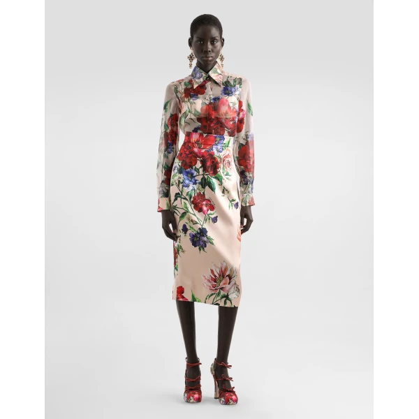Dolce & Gabbana Long-sleeved floral-print chiffon shirt, view 2