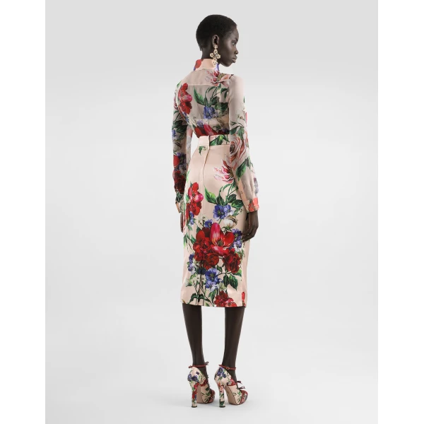 Dolce & Gabbana Long-sleeved floral-print chiffon shirt, view 3