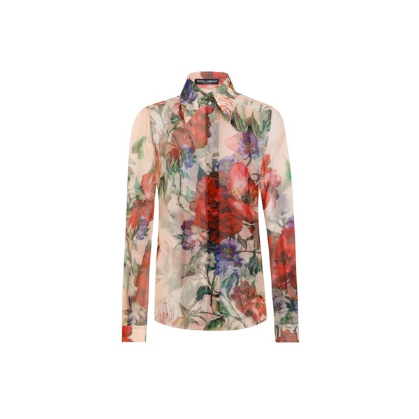 Dolce & Gabbana Long-sleeved floral-print chiffon shirt