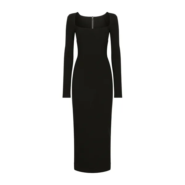 Dolce & Gabbana Long-sleeved jersey Milano rib sheath dress: Dress