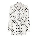 Dolce & Gabbana Long-sleeved silk pajama shirt with polka-dot print