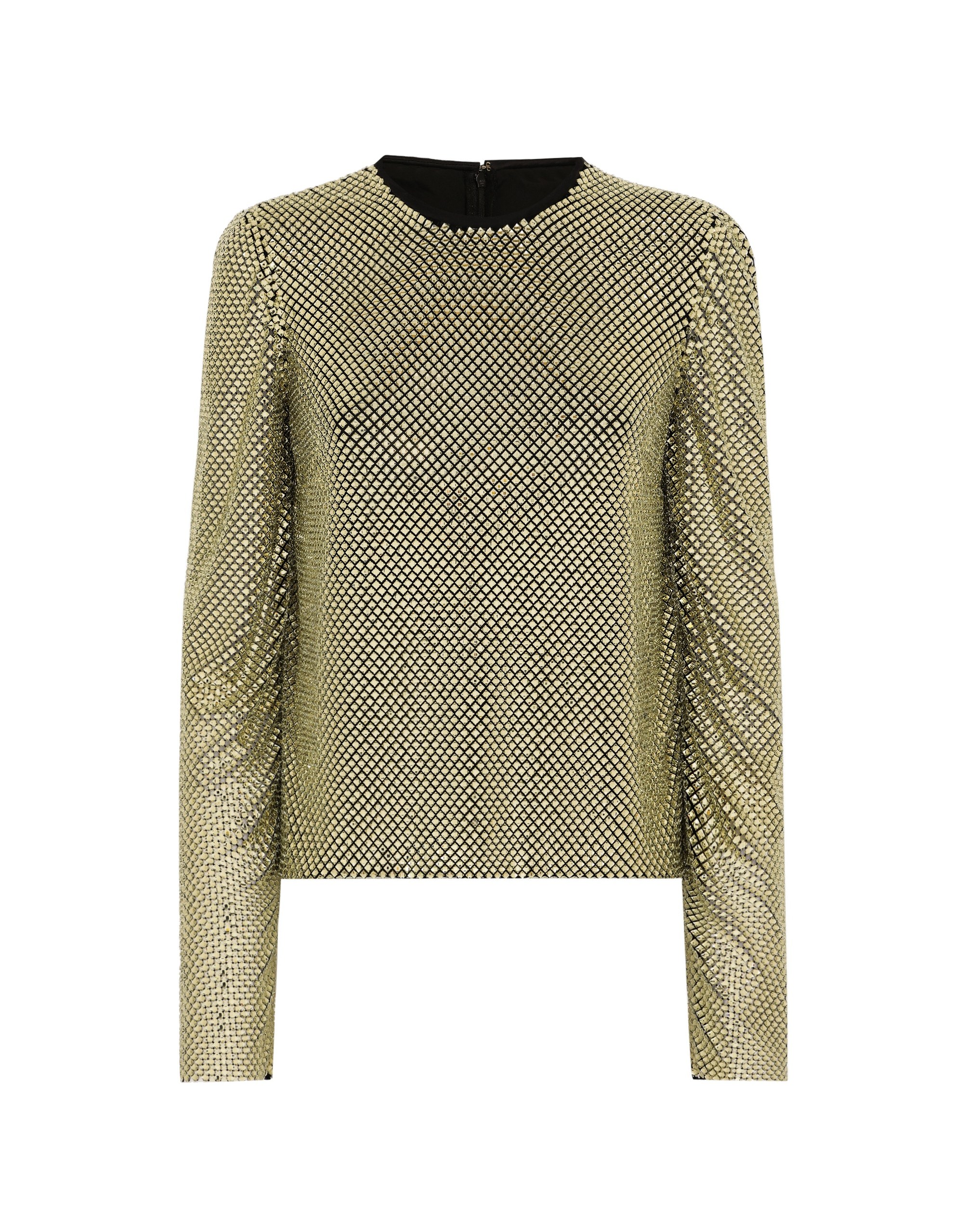 Dolce & Gabbana Long-sleeved top in crystal mesh