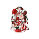 Dolce & Gabbana Long-sleeved twill pajama shirt with rose print