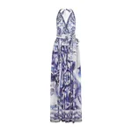 Dolce & Gabbana Long sleeveless chiffon dress with majolica print