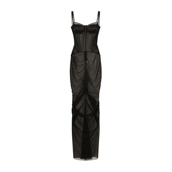 Dolce & Gabbana Long tulle dress with corset details