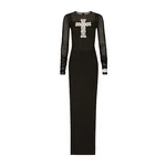 Dolce & Gabbana Long tulle dress with rhinestone cross embellishment
