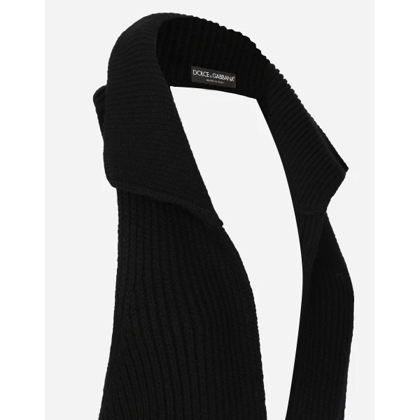 Dolce & Gabbana Long wool fisherman’s rib-knit vest, view 5