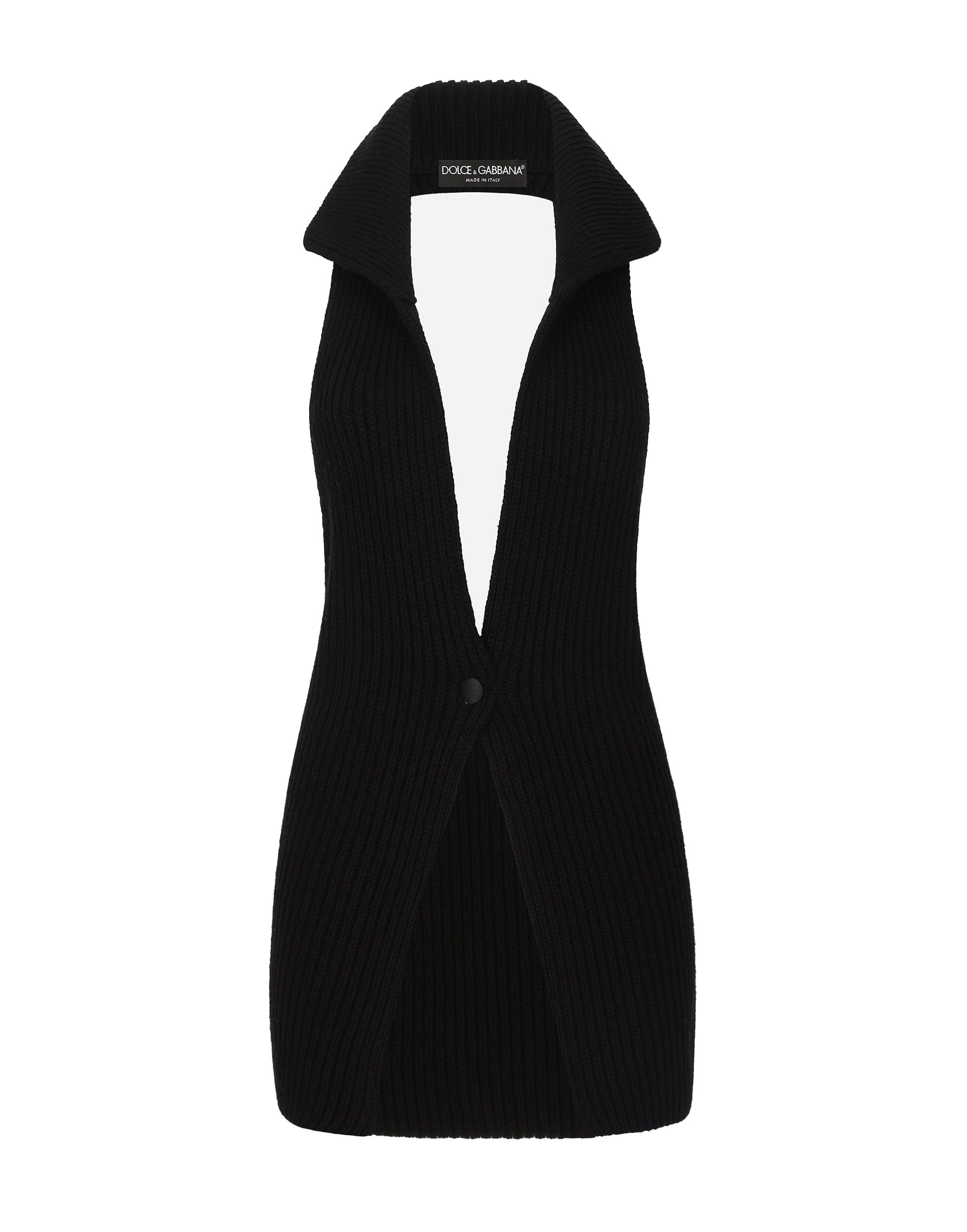 Dolce & Gabbana Long wool fisherman’s rib-knit vest