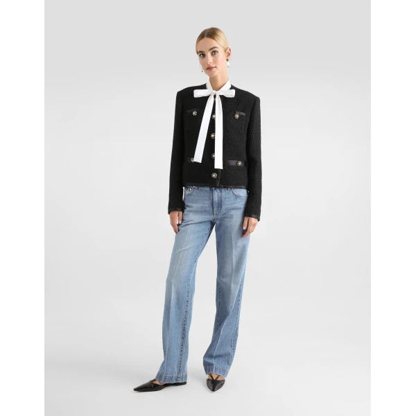 Dolce & Gabbana Loose denim jeans with pressed pleat, view 2