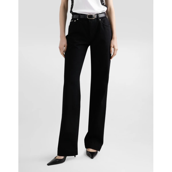 Dolce & Gabbana Loose denim jeans with pressed pleat, view 5