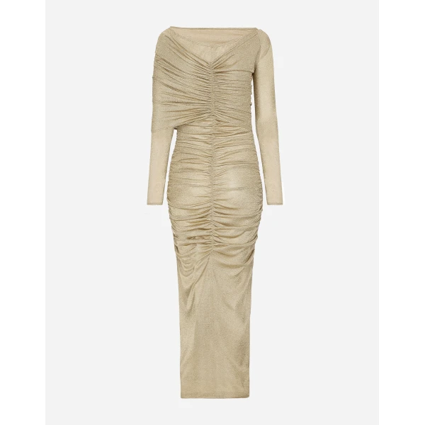 Dolce & Gabbana Lurex mesh calf-length dress, view 2