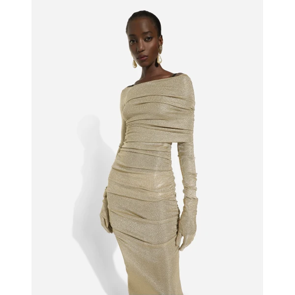 Dolce & Gabbana Lurex mesh calf-length dress, view 5