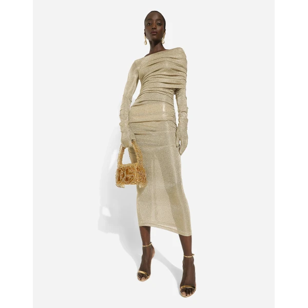 Dolce & Gabbana Lurex mesh calf-length dress, view 6