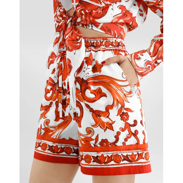 Dolce & Gabbana Majolica-print bermuda poplin shorts, view 4
