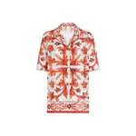 Dolce & Gabbana Majolica-print broderie anglaise lace shirt