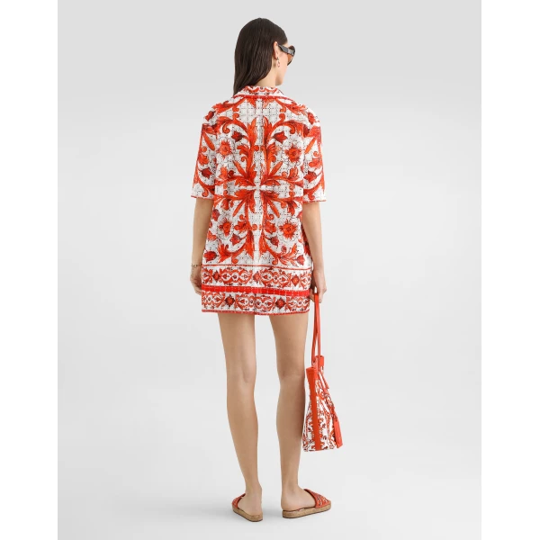 Dolce & Gabbana Majolica-print broderie anglaise lace shirt, view 3