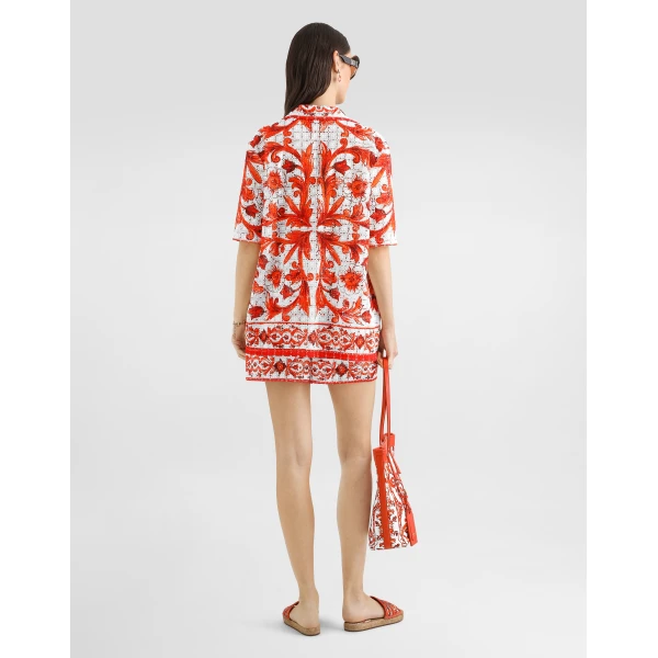 Dolce & Gabbana Majolica-print broderie anglaise lace shorts, view 3
