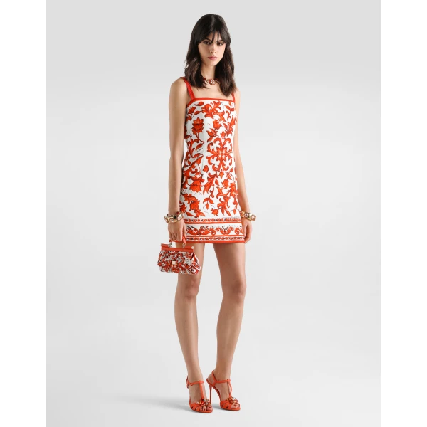 Dolce & Gabbana Majolica-print charmeuse dress, view 2