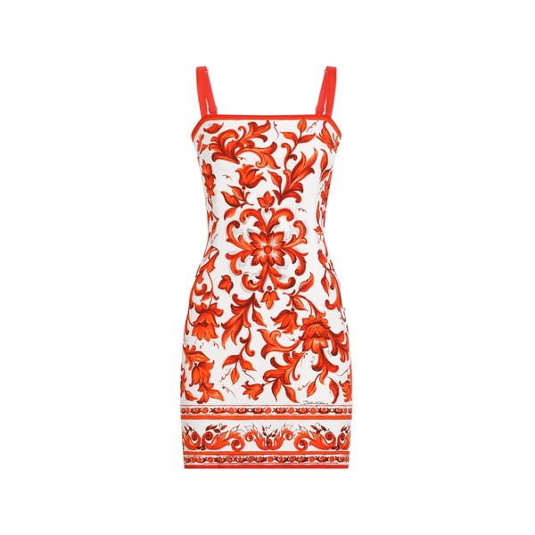 Dolce & Gabbana Majolica-print charmeuse dress