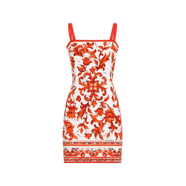 Dolce & Gabbana Majolica-print charmeuse dress