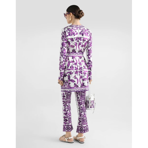 Dolce & Gabbana Majolica-print charmeuse dress, view 3