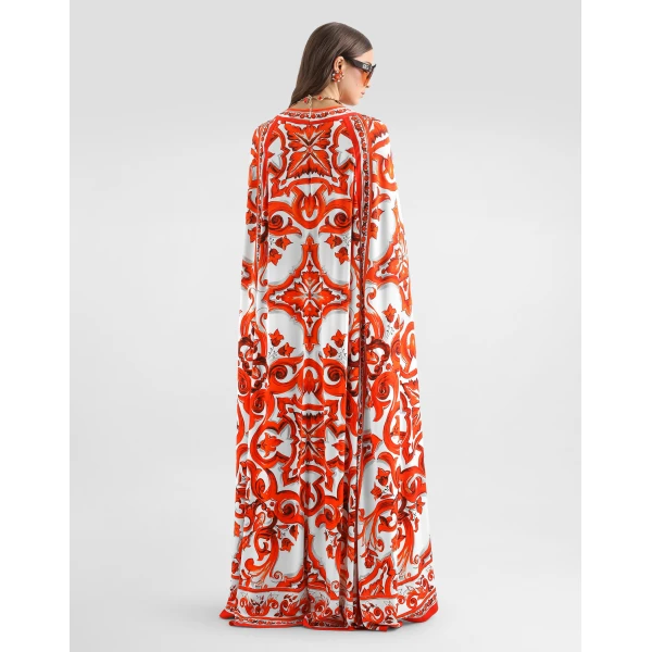 Dolce & Gabbana Majolica-print charmeuse dress, view 3