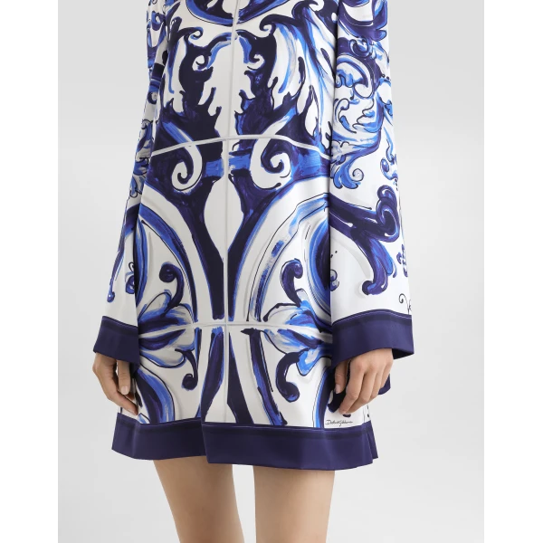 Dolce & Gabbana Majolica-print charmeuse dress, view 4