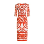 Dolce & Gabbana Majolica-print charmeuse dress