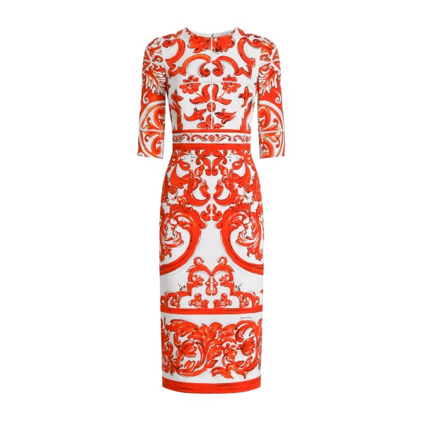 Dolce & Gabbana Majolica-print charmeuse dress