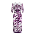 Dolce & Gabbana Majolica-print charmeuse dress