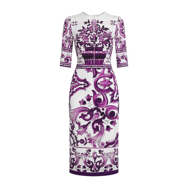Dolce & Gabbana Majolica-print charmeuse dress