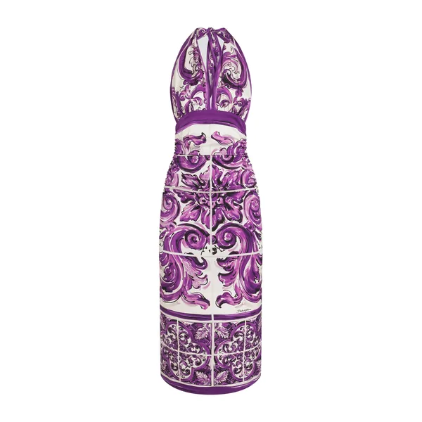 Dolce & Gabbana Majolica-print charmeuse dress
