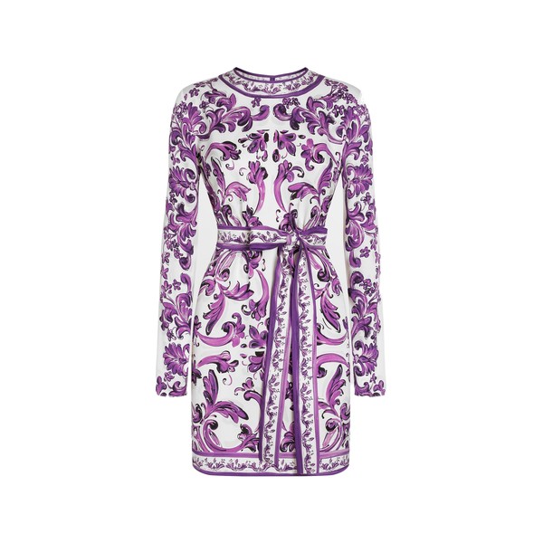 Dolce & Gabbana Majolica-print charmeuse dress