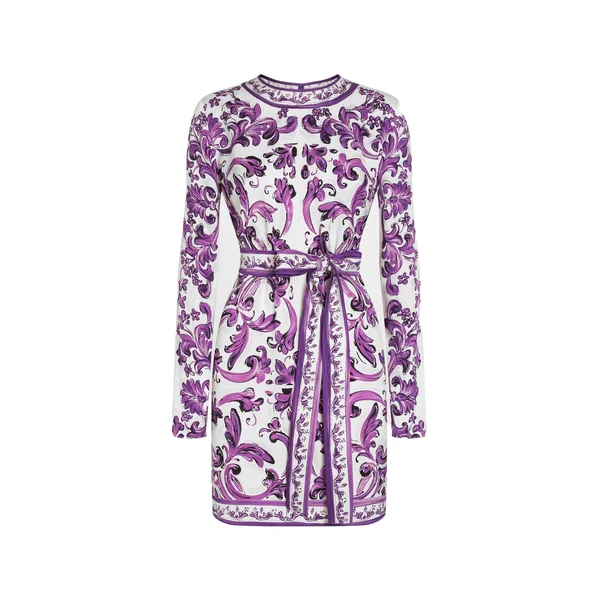 Dolce & Gabbana Majolica-print charmeuse dress