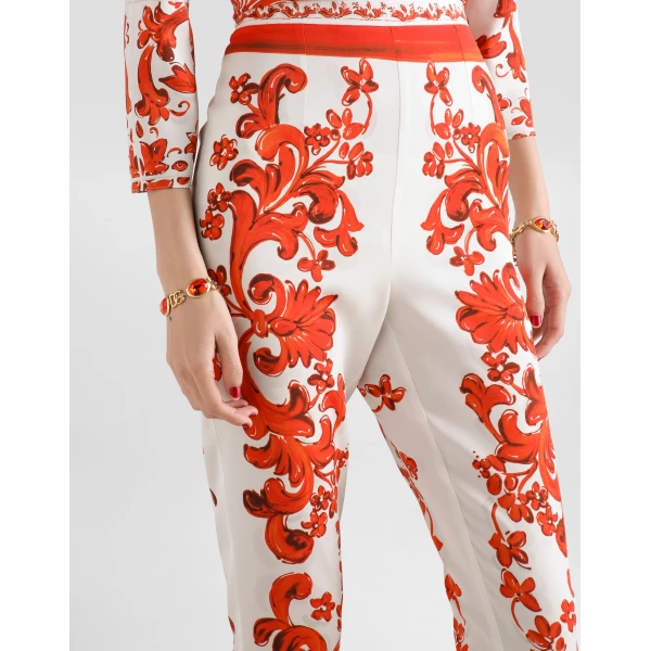 Dolce & Gabbana Majolica-print charmeuse leggings, view 4