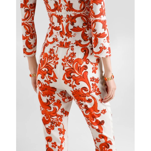 Dolce & Gabbana Majolica-print charmeuse leggings, view 5
