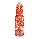 Dolce & Gabbana Majolica-print charmeuse long dress