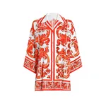 Dolce & Gabbana Majolica-print charmeuse shirt
