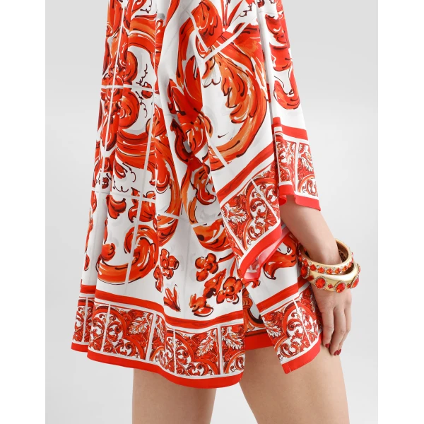 Dolce & Gabbana Majolica-print charmeuse shirt, view 5