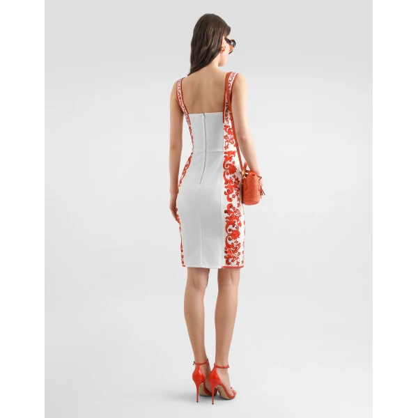 Dolce & Gabbana Majolica-print charmeuse short dress, view 3