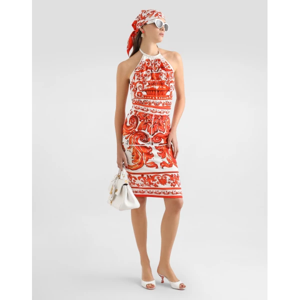 Dolce & Gabbana Majolica-print charmeuse top, view 2