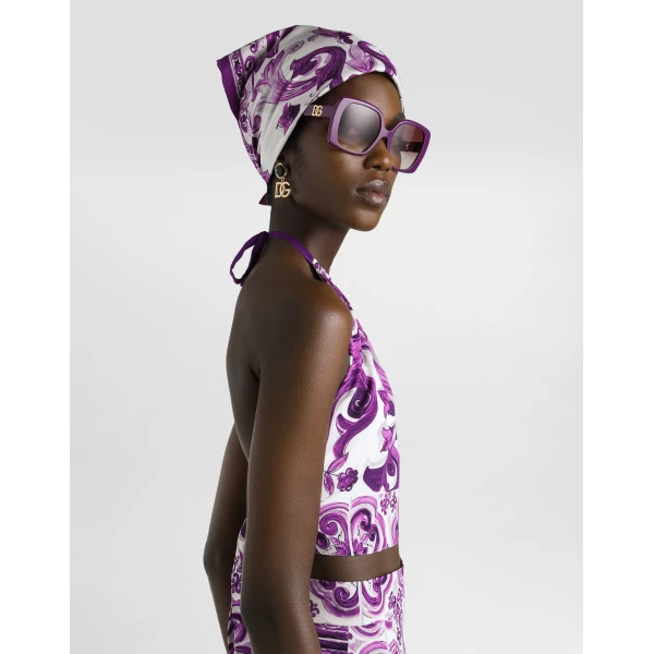 Dolce & Gabbana Majolica-print charmeuse top, view 5