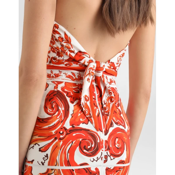 Dolce & Gabbana Majolica-print charmeuse top, view 5