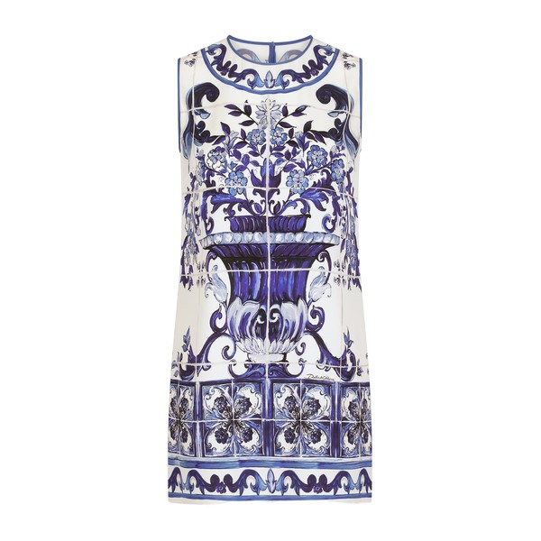 Dolce & Gabbana Majolica-print charmeuse top