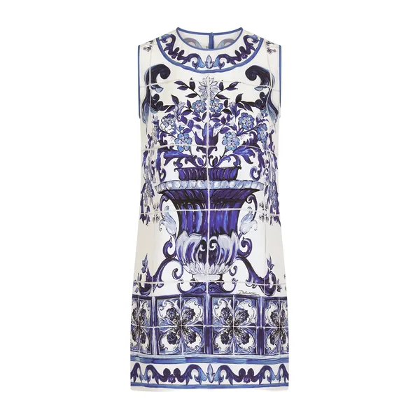 Dolce & Gabbana Majolica-print charmeuse top