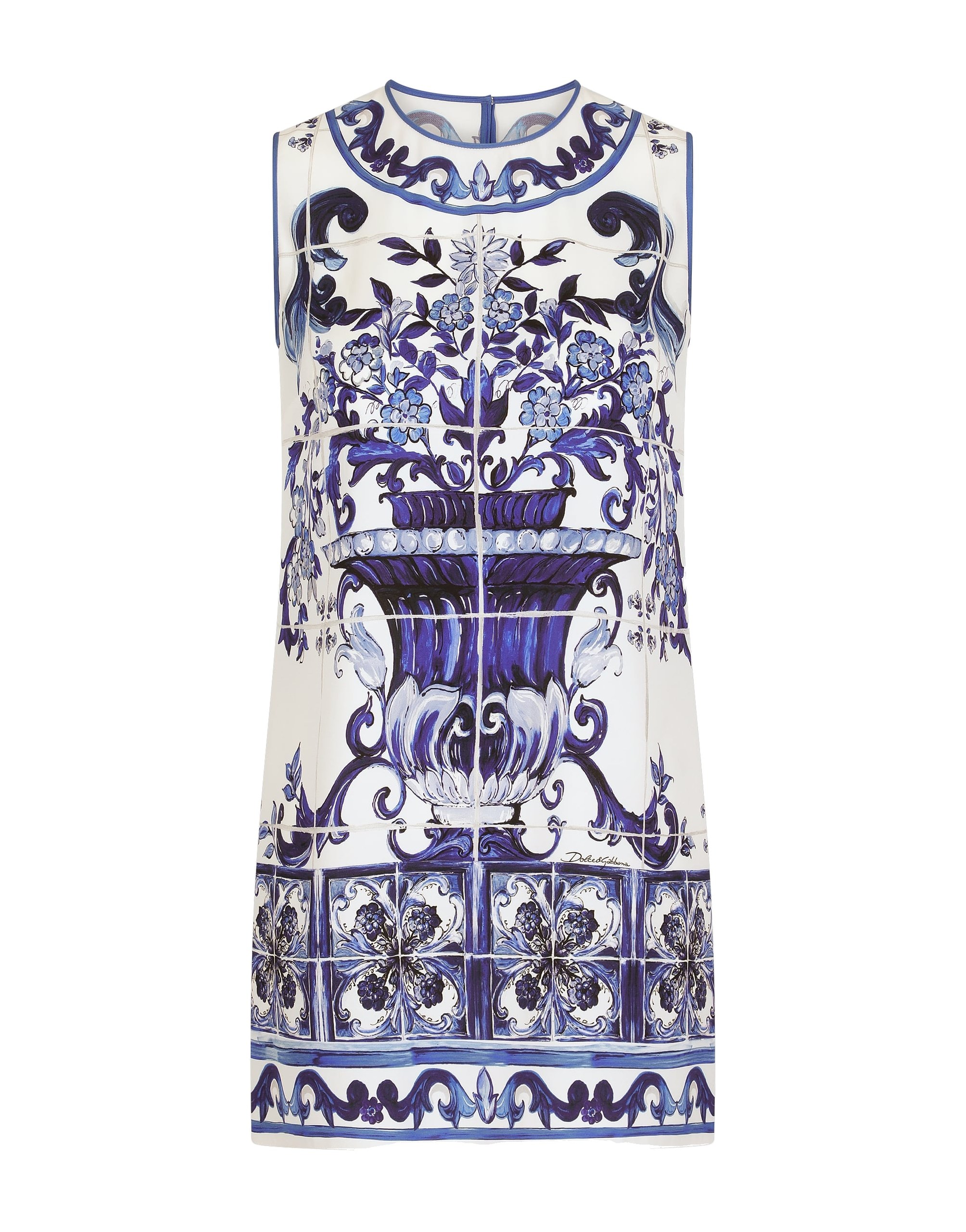 Dolce & Gabbana Majolica-print charmeuse top
